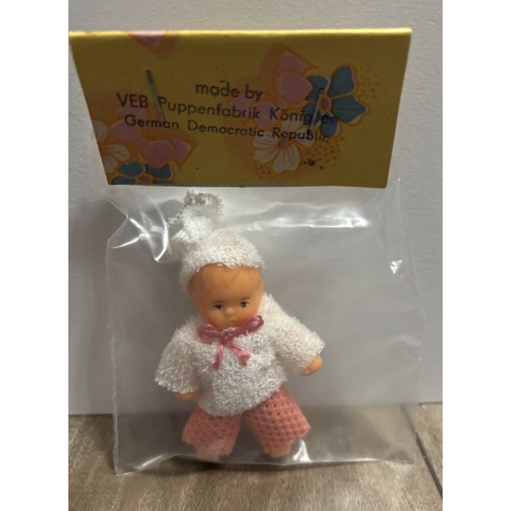 Vintage VEB Puppenfabrik Konigsee GDR 3" Miniature Rubber New In Package